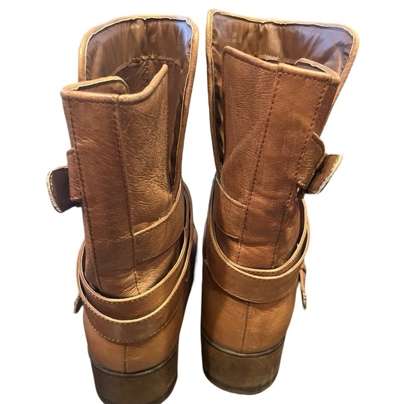 Brown Leather Combat & Moto Boots - Picture 8 of 8